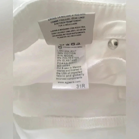 AG Adriano Goldschmied‎ Prima Cigarette Mid Rise Jeans Women’s 31R White EUC - Picture 6 of 12
